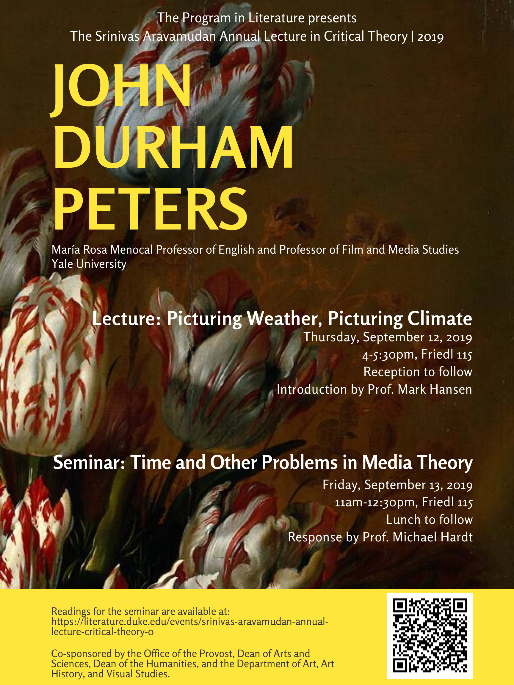 John Durham Peters visit poster